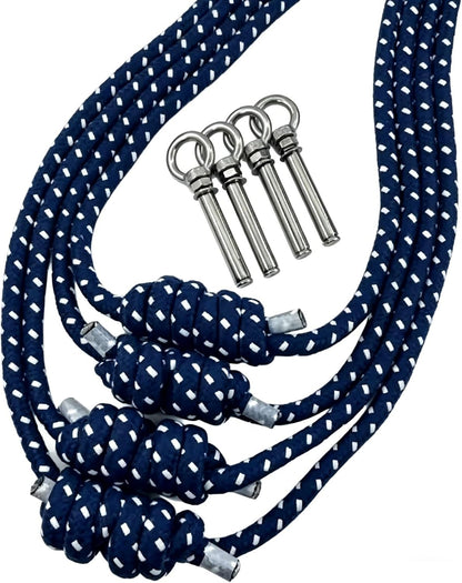 Yoga Wall Rope Set, Inversion & Backbend Training Strap for Deep Stretching, Mobility & Stress Relief, Durable Cotton Rope for Home Yoga Studio Practice, 4 Ropes, 4 Wall Anchors
