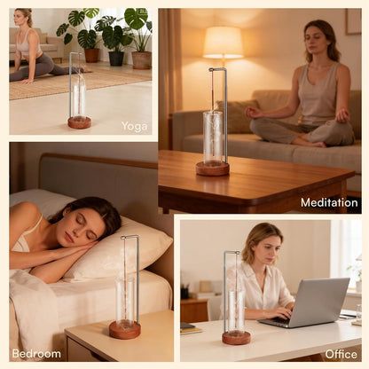 Incense Holder for Sticks, 2 in 1 Incense Burner with Glass Ash Catcher & Storage, Upside Down Incense Holder, Adjustable Stem with Threaded Lock for Yoga Spa Home Decor (Extends 8.7"-13.4")
