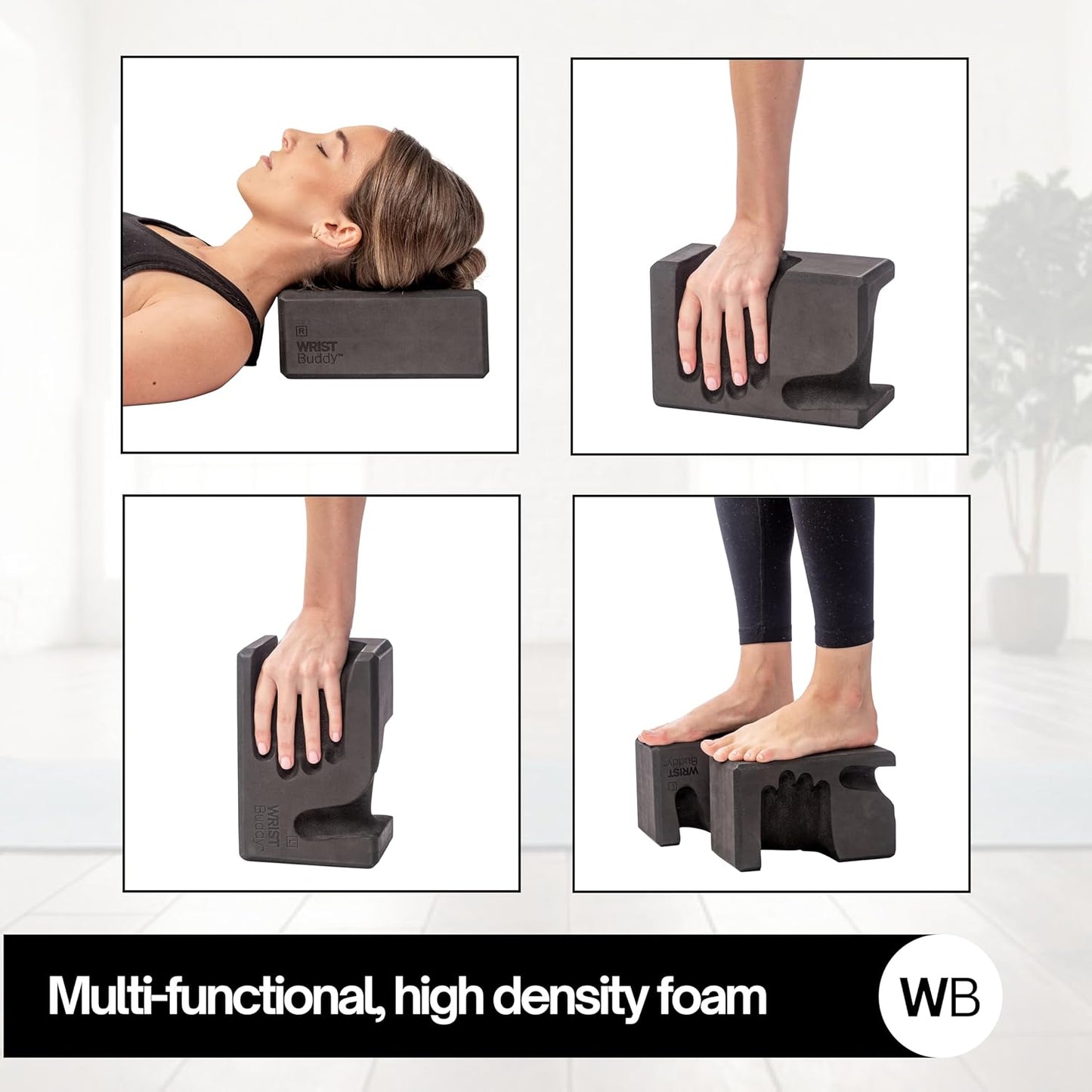 WRISTBuddy® Yoga Blocks 2-Pack (Left + Right) — Ergonomic, Hand-Shaped EVA Blocks for Wrist Relief & Better Grip | Doctor-Designed Support for Yoga, Pilates, Handstands, Push-Ups & Rehab