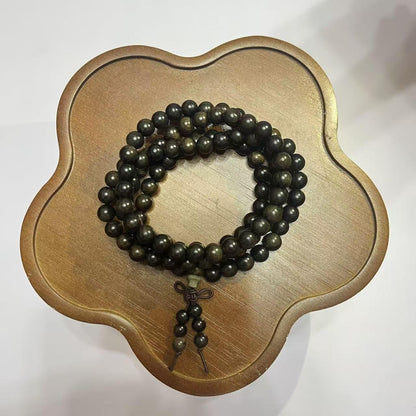 Handmade Mala Beads Bracelet 108 8mm Prayer Meditation Bracelet Sandalwood Elastic, Buddhist Beads, Prayer Mala Necklace for Men and Women Gifts
