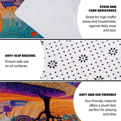 Tree of Life Area Rug – Bohemian Mandala Carpet for Living Room, Bedroom, Meditation Space, Yoga, Spiritual Home Décor – Large Soft Floor Mat for Indoor Decoration (TOL08)