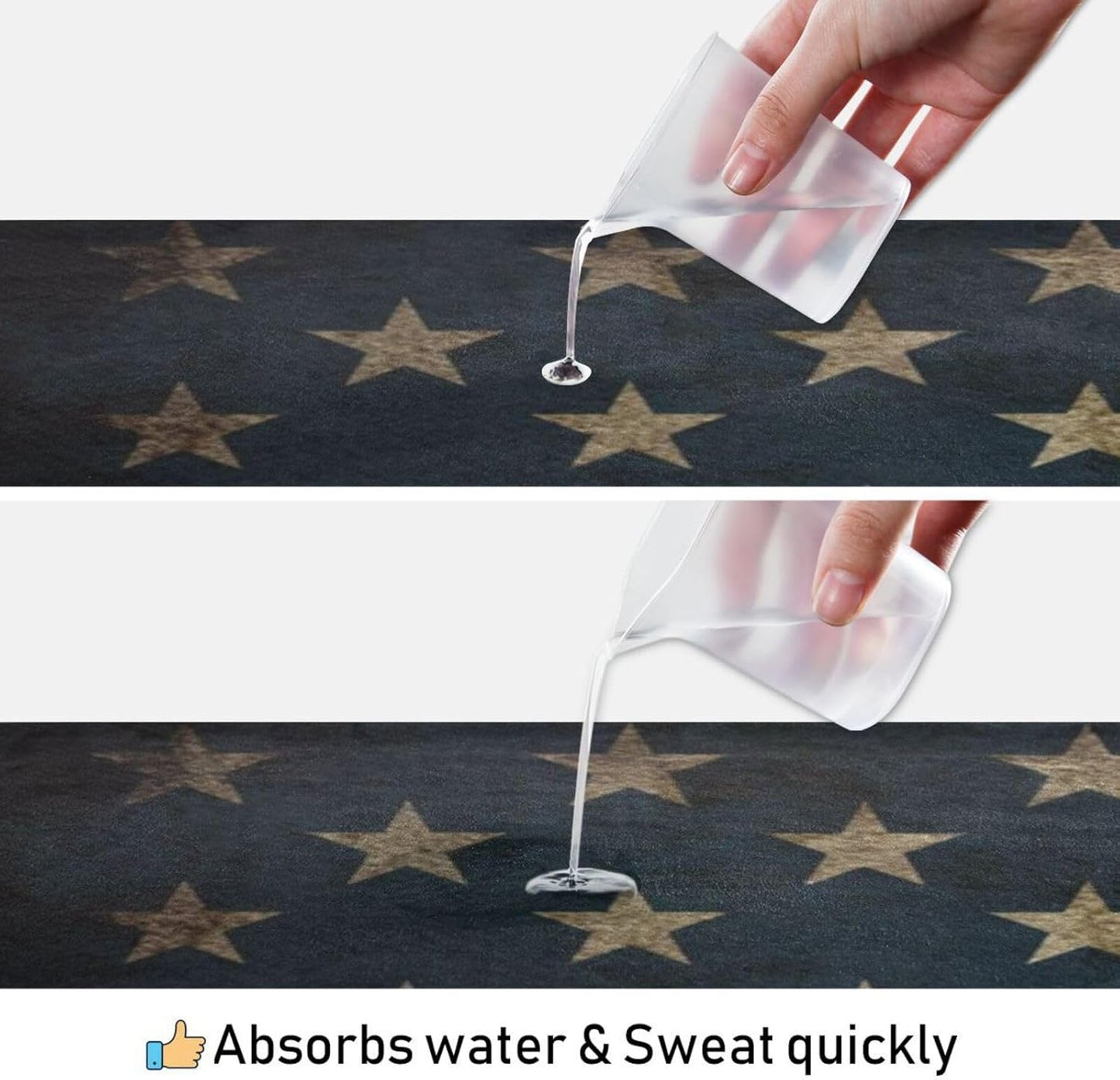 YETTASBIN American Flag Yoga Mat Towel, Non Slip Sweat Absorbent Hot Yoga Towel Portable Lightweight Travel Workout Towel with Storage Bag for Home Yoga, Pilates, Fitness 73x 27 Inch