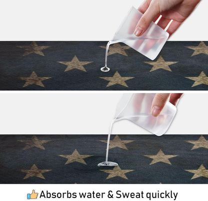 YETTASBIN American Flag Yoga Mat Towel, Non Slip Sweat Absorbent Hot Yoga Towel Portable Lightweight Travel Workout Towel with Storage Bag for Home Yoga, Pilates, Fitness 73x 27 Inch