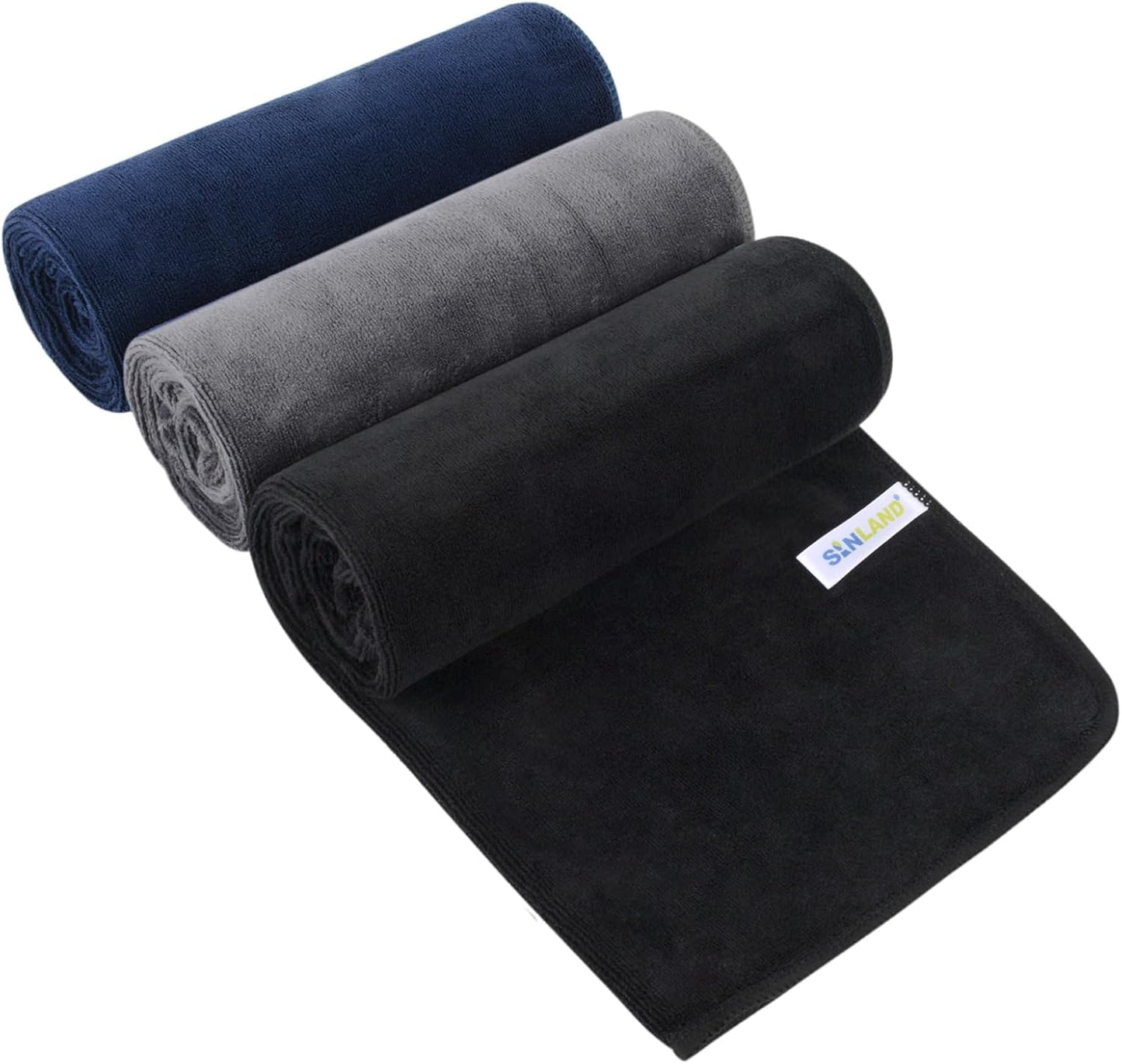 SINLAND Microfiber Gym Towels Super Absorbent Compact Travel Workout Towel Quick Dry Camping Sweat Towel for Sports Beach Swimming Backpacking Hiking and Yoga Men Women 16 Inch X 32 Inch