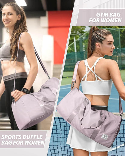 Gym Bag Womens Mens with Shoes Compartment and Wet Pocket Travel Duffel Bag for Women for Plane Sport Gym Tote Bags Swimming Yoga Waterproof Weekend Overnight Carry on Bag Hospital Holdalls - Colors C