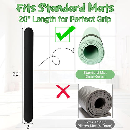 Aolamegs Yoga Mat Strap Slap Band-Instant One Snap Holder Keeps Mats Tightly Rolled & Secure -Soft Silicone Gym Accessories