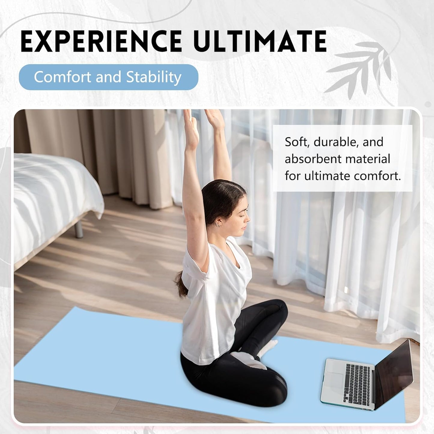 Breling 4 Pack 72" x 24" Hot Yoga Towel Non Slip Microfiber Mat Towel Sweat Absorbent Soft Pilates Mat Essentials for Hot Yoga Pilates Exercise(Light Grey)