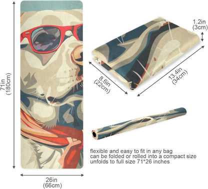 Nautical Beach Ocean Style Labrador Retriever Pastel Color yoga mat bulk for gym printed, natural rubber non slip, yoga bag for mat tapete para ejercicio 71x26 inches