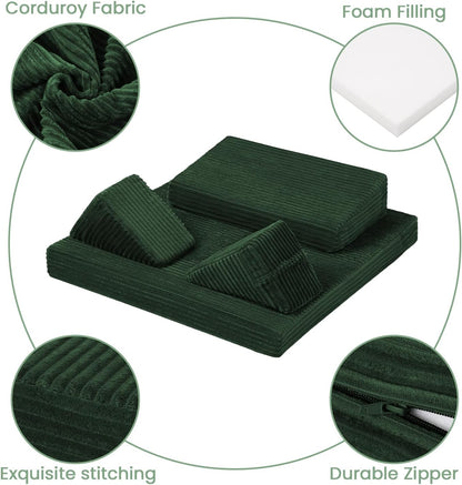 Meditation Cushion Set, Meditation Pillow for Sitting on Floor, Large Yoga Pillow with Knee Support, Washable Zafu Meditation Mat, 3 Shapes Floor Pillow for Adults, Dark Grey