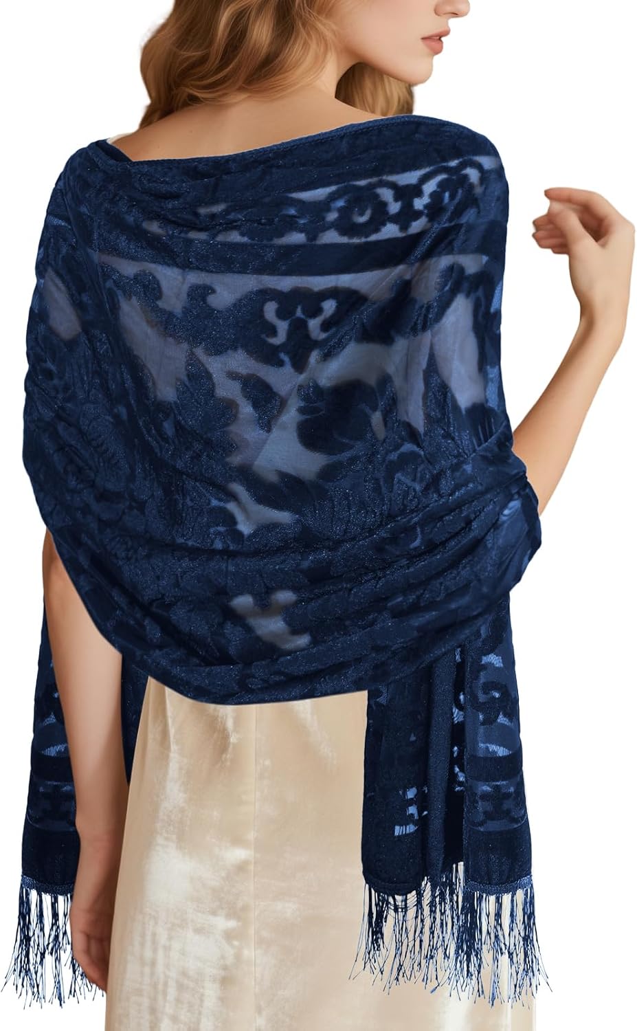E-Clover Lace Shawl Velvet Scarfs Shawls and Wraps for Evening Dresses Wedding Shawl Wraps for Dress Accessories Winter