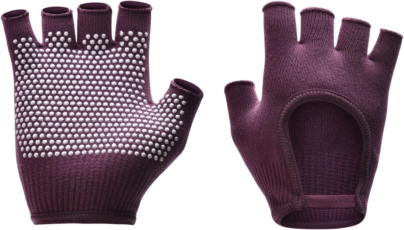 Non-Slip Fingerless Yoga Gloves – Ideal for Pilates, Barre, Air Yoga, and Fitness Workouts – Breathable Fabric with Enhanced Grip for Stability
