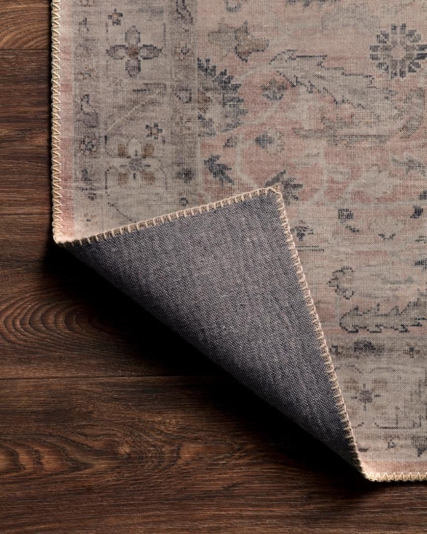 Loloi Hathaway Collection HTH-06 Blush/Multi 2'-6" x 7'-6", .25" Thick, Runner Rug, Soft, Durable, Printed, Modern, Low Pile, Non-Shedding, Easy Clean, Living Room Rug