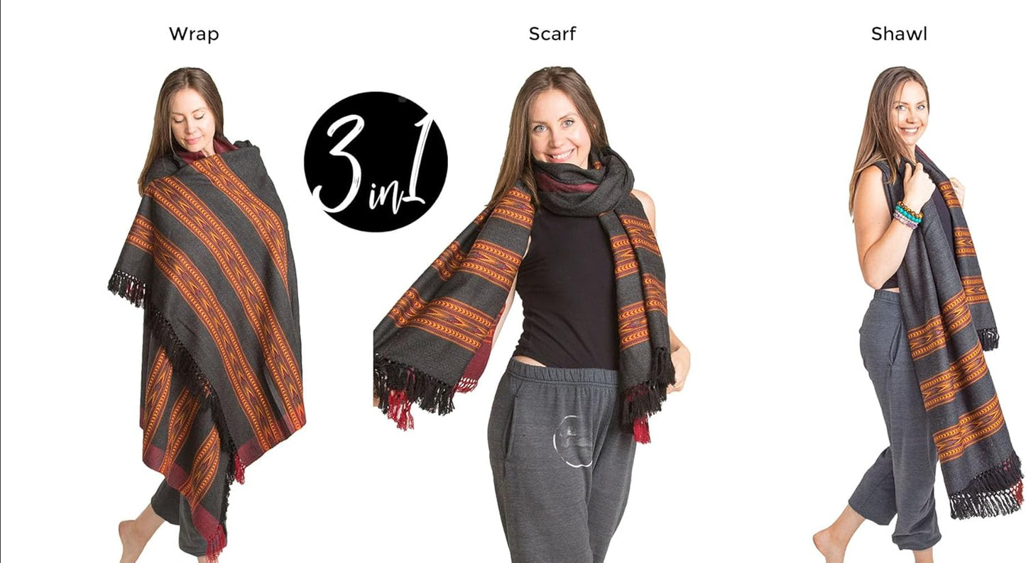 Meditation Shawl – Unisex Prayer Wrap, Large Scarf & Yoga Blanket – Soft, Lightweight & Multipurpose
