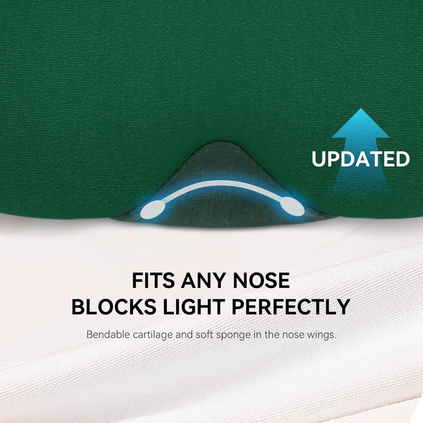 Mavogel Cotton Sleep Eye Mask - Updated Design Light Blocking with Adjustable Nose Bridge, Soft and Comfortable Night Eye Mask for Men Women, Eye Blinder for Shift Work, Includes Travel Pouch, Black