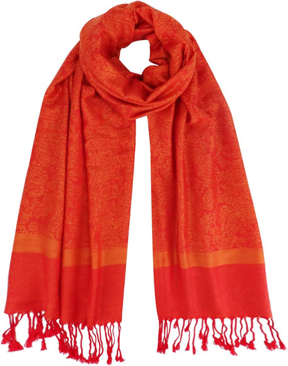 vimate Silky Paisley Pashmina Shawl Scarf-Women's Soft Double-side Jacquard Pashminas Wrap for Evening Dress Travel Shawl