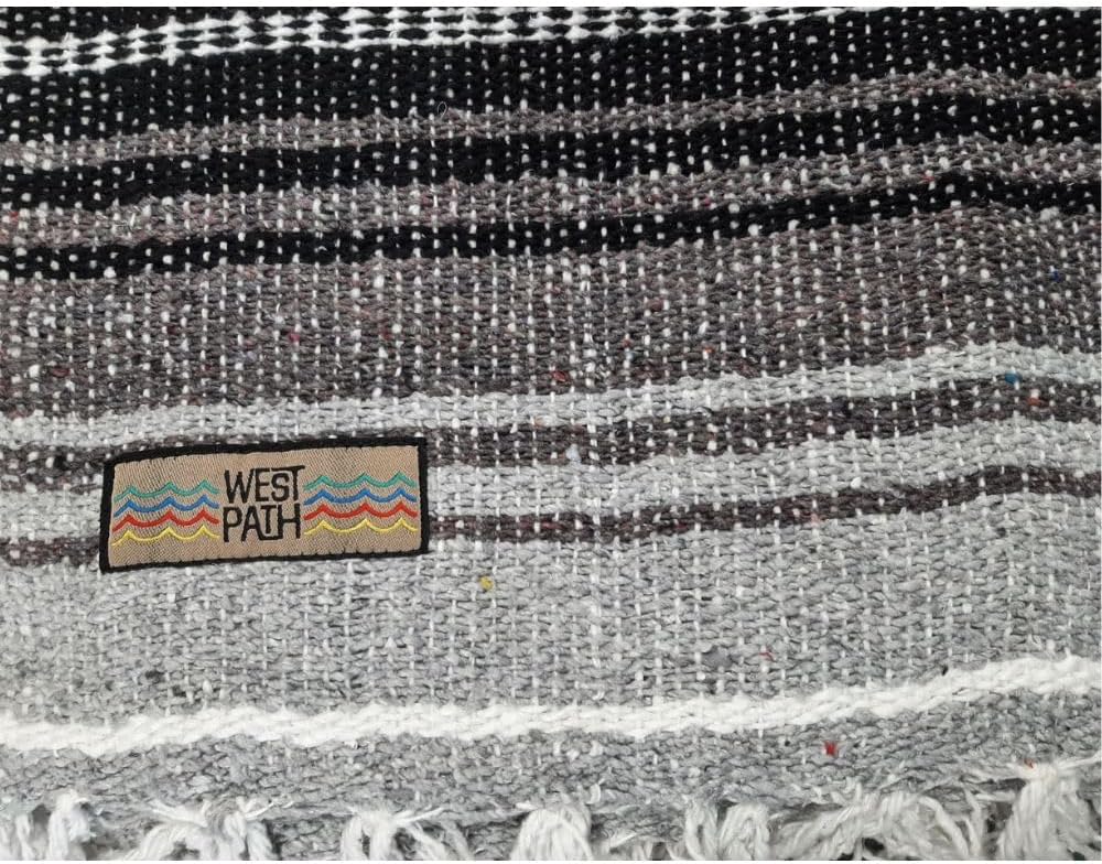 Open Road Goods Blue Mexican Blanket - Authentic Serape Falsa Blanket - Handmade