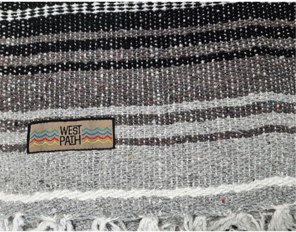 Open Road Goods Blue Mexican Blanket - Authentic Serape Falsa Blanket - Handmade