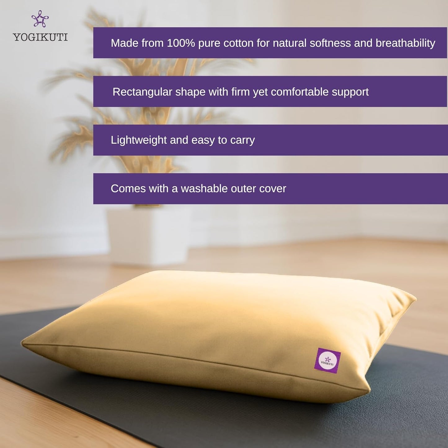 Yoga Pillow, Yoga Pillow for Meditation Practices, Versatile Meditation Bolster, Comfortable Floor & Kneeling Pillow, Iyengar yoga pilow - Comfort for Every Practice