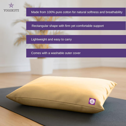 Yoga Pillow, Yoga Pillow for Meditation Practices, Versatile Meditation Bolster, Comfortable Floor & Kneeling Pillow, Iyengar yoga pilow - Comfort for Every Practice