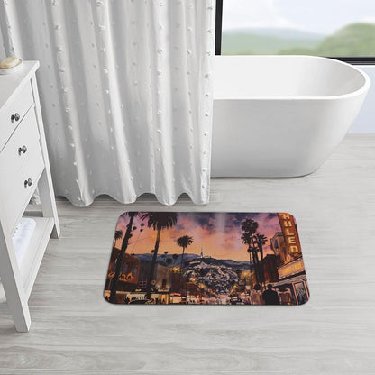 Skull Yoga Printed Rounded Corner Diatomaceous Doormat 31.5x19.7 Inch Bath Mat Rug Non Slip Shower Floor Mat, Absorbent Bathroom Rugs Mat for Anti Slip Shower Mat, Housewarming Gift