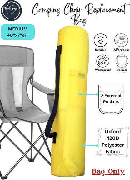 Replacement Bag for Folding Camping Chair, Portable Camp Chair, Hammock, Yoga Mat, Umbrella, Tents, Tripods, Fishing Poles - 420D Oxford Polyester Fabric
