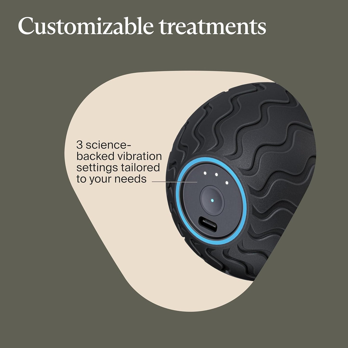 TheraGun Therabody WaveRoller - High Density Foam Roller for Body and Large Muscles. Bluetooth Enabled with 5 Customizable Vibration Frequencies in Therabody App