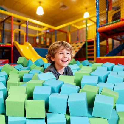 24PCS Foam Cubes 5"x5"x5"- Foam Pit Blocks Set, Soft Stacking Blocks for Indoor Games,Trampolines, Gymnastics, Parkour & Action Sport (6 Colors)