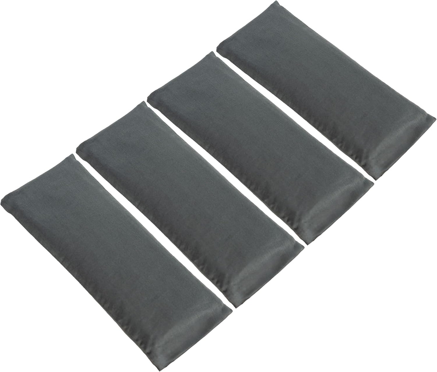4-Pack Unscented Sateen Eye Pillows, Low-Luster, 9’’ x 4’’ Flaxseed Weighted Eye Mask for Sleeping, Hot or Cold Therapy for Relaxation, Migraine, and Headache, Blue