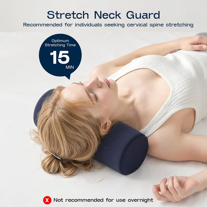 Neck Roll Pillow, Memory Foam Neck Support Pillows, Round Neck Pillows, Cylinder Bolster Pillows for Bed, Couch, and Yoga, Removable Washable Cover,18 * 4.1 * 4.1inch (Cool-Blue)