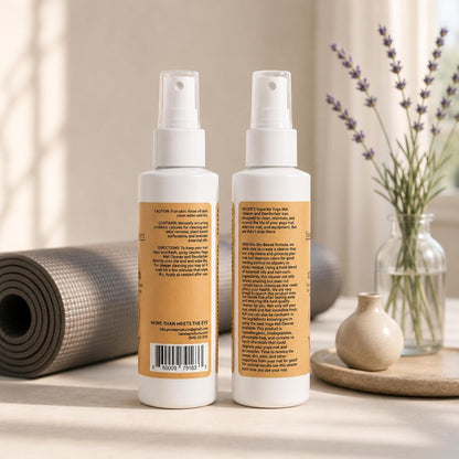 Yoga Mat Cleaner & Deodorizer Spray – Lavender Essential Oil Formula for Yoga Mats, Pilates Reformers & Gym Equipment – Natural No-Residue Workout Mat Cleaner, Non-Toxic Daily Cleaning Spray (32 oz)
