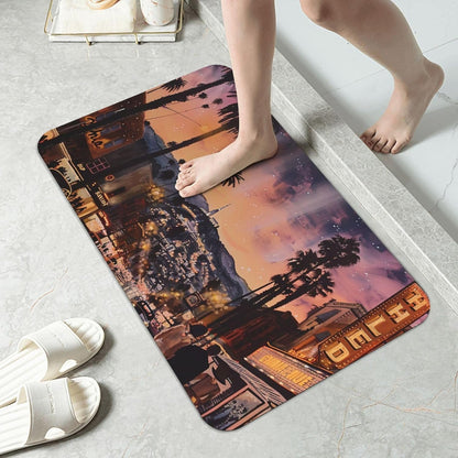 Skull Yoga Printed Rounded Corner Diatomaceous Doormat 31.5x19.7 Inch Bath Mat Rug Non Slip Shower Floor Mat, Absorbent Bathroom Rugs Mat for Anti Slip Shower Mat, Housewarming Gift