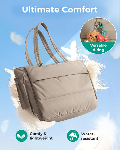BAGSMART Yoga Tote Bag for Women with Knotted Handle, Lightweight Pilates Bag with Yoga Mat Holder, Gym Bag for Work Travel