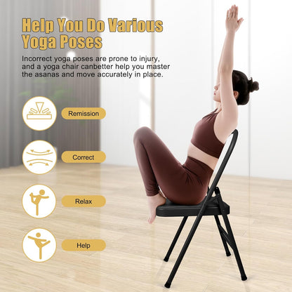 INNOLIFE Modern Minimalist Yoga Chair, Foldable & Space-Saving, 300 lbs Capacity, Grey