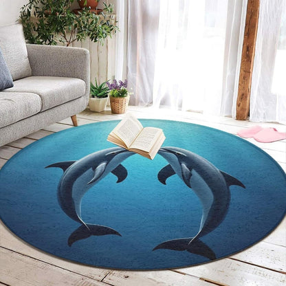 Soft Round Yoga Carpet, Office Chair Decor Round Mat for Carpet and Hardwood Floors Purple Butterfly