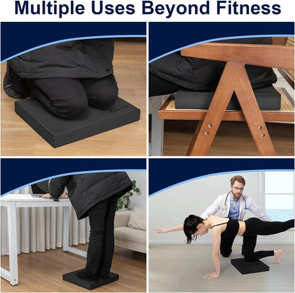 StrongTek Professional Foam Exercise Balance Pad - 15.8" x 13" x 2", High-Density TPE Foam Knee Pad, Non-Slip & Water-Resistant, for Balance Training, Physical Therapy, Yoga, and More