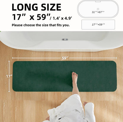 TYUU Bath Mat, Bathroom Rugs Non Slip Washable Thin Absorbent Quick Dry Bath Mat Fits Under Door Bathroom Floor Mat Perfect for Bath, Shower, or Sink 24"x36" Dark Grey