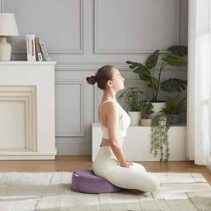 Meditation Cushion Bolster Pillow for Restorative Yoga – Supportive Cushion for Meditation, Pilates, and Relaxation – Filled with Buckwheat Hulls - Removable Cover