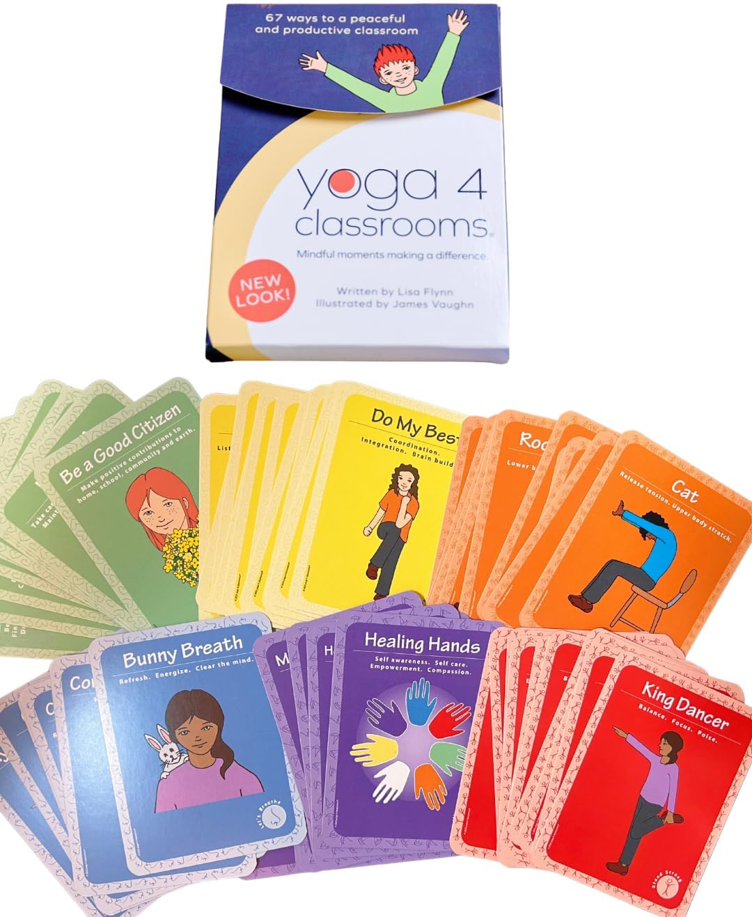 Activity Card Deck - Activities for Kids - Mindfulness - 67 Colorful Cards for Learning Yoga in Schools and Classrooms