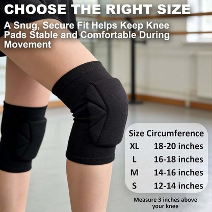 Volleyball Knee Pads, Skating Men & Women Kneepads for Dance, Yoga, Basketball, Softball, Football, Soccer - Anti-Slip Work Knee Sleeves with Thick Foam Pad for Wrestling, Cleaning, Running for Adult, Black M