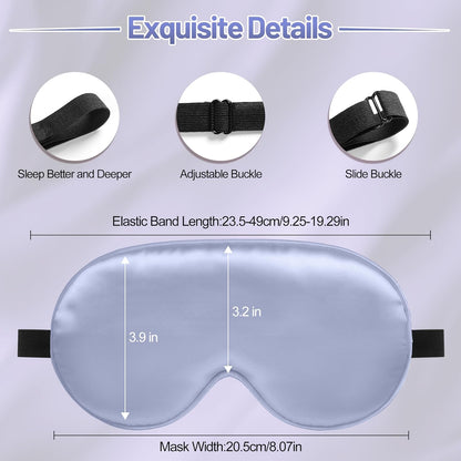 Sleep Mask, Silk Eye Mask for Sleeping with Adjustable Strap, Satin Blackout Sleeping Eye Mask for Men&Women, Comfortable Blindfold Eyeshade for Night Sleep(Black)