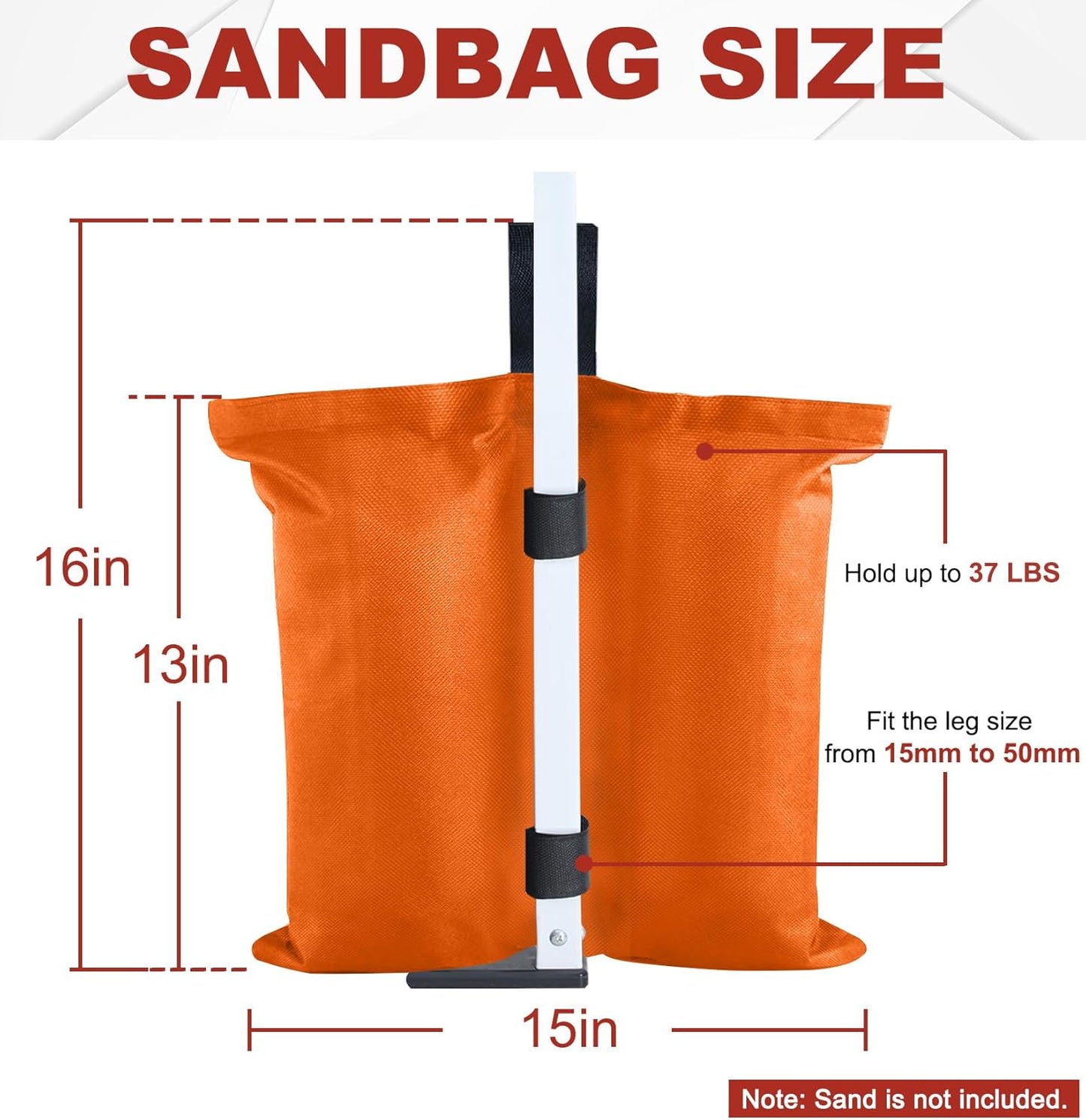 ABCCANOPY Canopy Weights 120 LBS Gazebo Tent Sand Bags,4-Pack Gray (Without Sand)