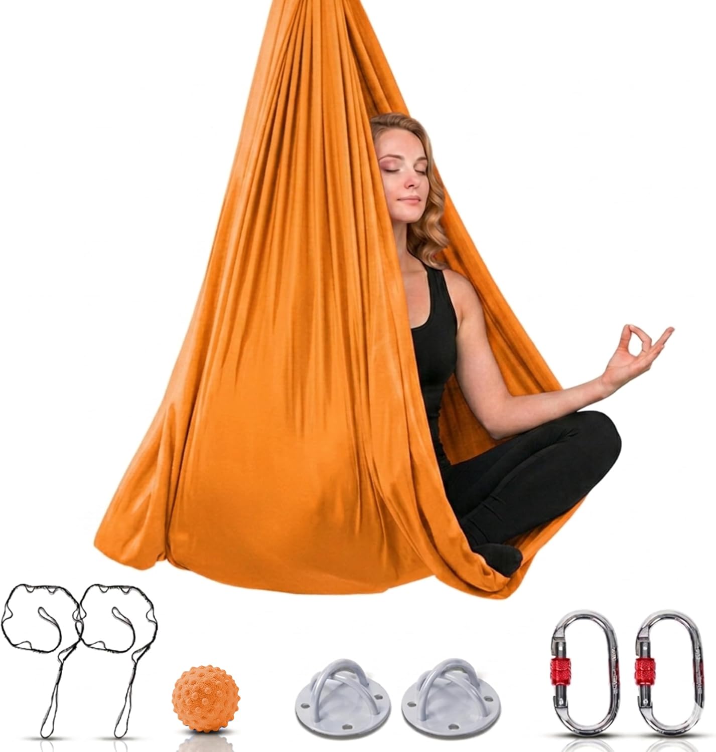 LOTUS78 Aerial Yoga Hammock 5.5 Yards (198 Inches) – Premium Aerial Silk Swing for Antigravity Fitness, Inversion Therapy, Strength & Flexibility | Purple | Yoga Trapeze for Home & Studio