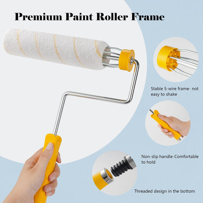 Mister Rui Foam Paint Roller, 4 Inch Paint Roller 10 Pack, Small Paint Roller, Foam Paint Roller 4 Inch, Small Foam Paint Roller High Density, 4 Inch Foam Rollers for Painting Walls, Cabinets