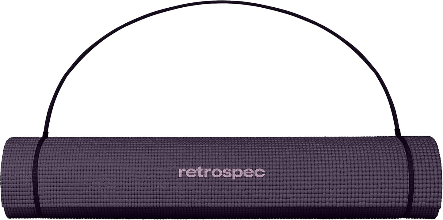Retrospec Pismo Yoga Mat w/Nylon Strap for Men & Women - Non Slip Exercise Mat for Yoga, Pilates, Stretching, Floor & Fitness Workouts, .5mm Thick, Easy to Clean
