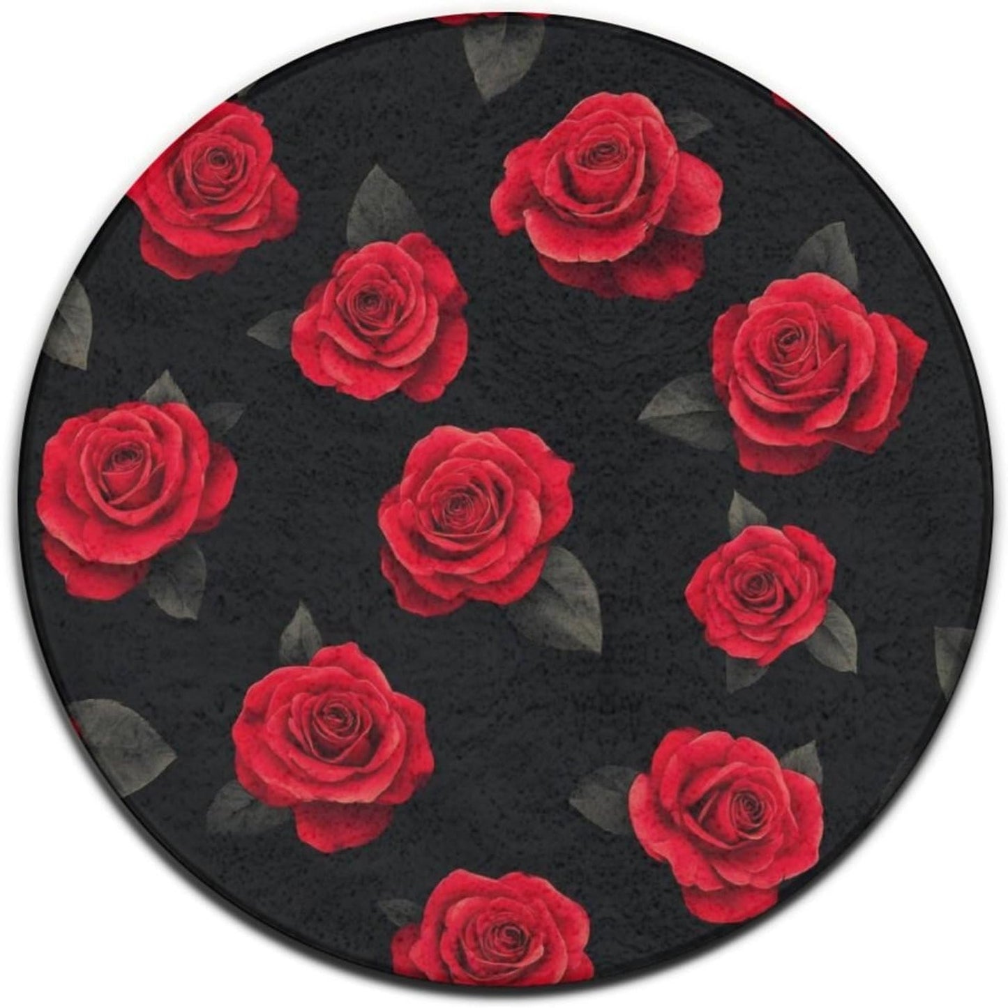 Large Home Decor Mat, Soft Round Yoga Carpet, Non Slip Machine Washable Home Office Circle Rug Gothic Witchy Sun Moon Mushroom Moth