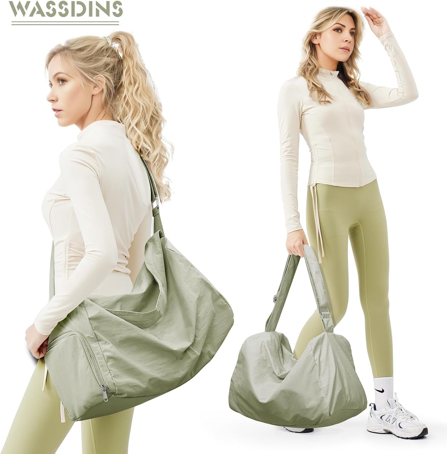 Small Gym Bag with Shoe Compartment, Workout Sport Duffle Bag for Women Travel, Waterproof Shoulder Overnight Bags Lightweight Carry on Tote Bags for Swim, Yoga, Dance