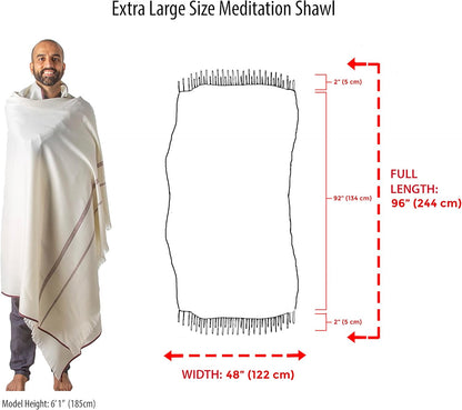 Versatile Premium Wool Blend Meditation Shawl - Large Unisex Prayer Wrap, Oversized Scarf & Yoga Blanket
