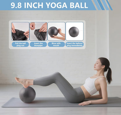 10 Pcs Pilates Equipment Present Pilates Ring Set with Yoga Ring Ball Stretching Strap Risistance Bands Block Gym Bag