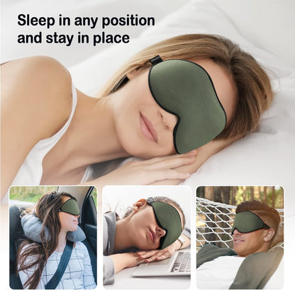 LitBear Sleep Mask for Side Sleeper Women Men, Eye Mask for Sleeping Light Blocking, 3D Contoured Cup Sleeping Mask, Soft Breathable Sleep Eye Mask with Adjustable Elastic Strap for Travel