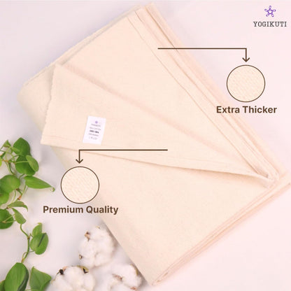 Yogikuti Iyengar Cotton Yoga Blanket Set of Two – Thick Handwoven Yoga Blankets for Restorative Yoga, Meditation & Pranayama – Premium Cotton Yoga Blanket for Support & Comfort in Pranayama